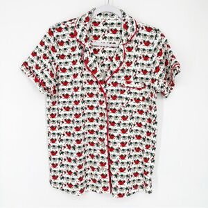 New Roller Rabbit Women's Elephant Holiday Christmas Pajama Top Only Size M